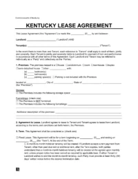 Kentucky Residential Lease Agreement