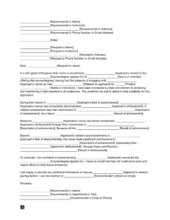 Letter of Recommendation for Graduate School (Generic)