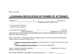 Louisiana Revocation of Power of Attorney Form