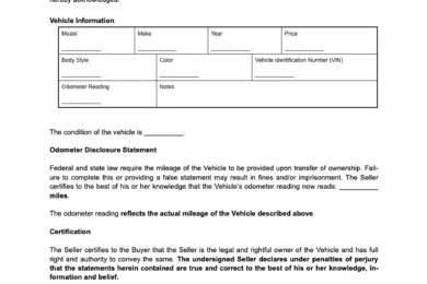 louisiana vehicle bill of sale