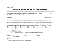 Maine Sublease Agreement Template