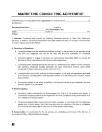 Marketing Consulting Agreement Template