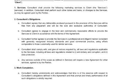 Marketing Consulting Agreement Template