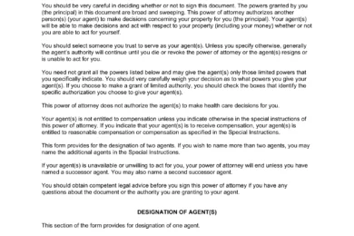 Maryland Durable Statutory Power of Attorney Form