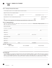 Maryland Tax Power of Attorney Form 548