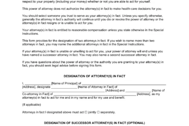 Massachusetts Durable Power of Attorney Form