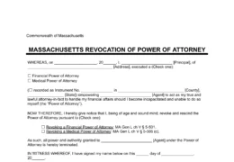 Massachusetts Revocation of Power of Attorney Form