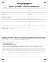 Massachusetts Tax Power of Attorney Form M-2848