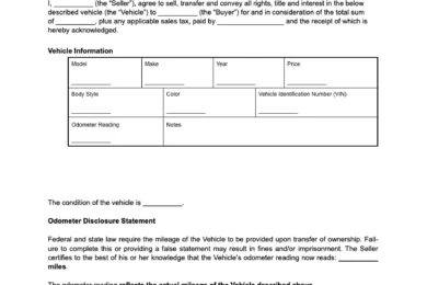 Massachusetts vehicle bill of sale form