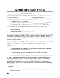 Media Release Form Template