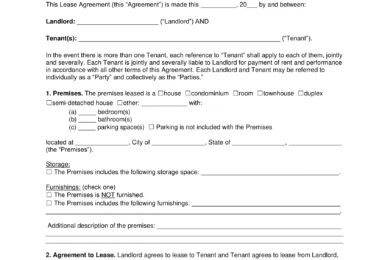 Mesa Residential Lease Agreement Template