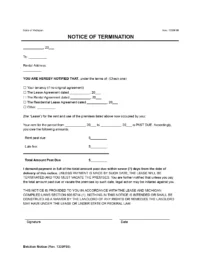 Michigan 7-Day Notice to Quit Non-Payment