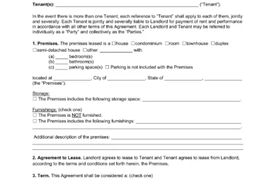 Michigan Lease Agreement Template