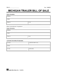 Michigan Trailer Bill of Sale screenshot