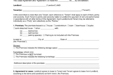 Milwaukee Residential Lease Agreement Template