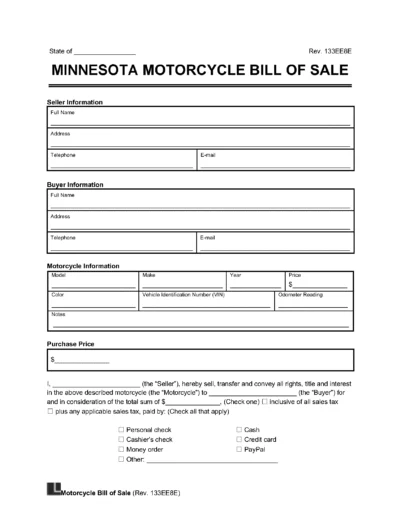 minnesota motorcycle bill of sale