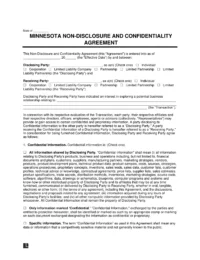 Minnesota Non-Disclosure and Confidentiality Agreement Template