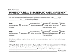 Minnesota Real Estate Purchase Agreement Form