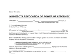 Minnesota Revocation Power of Attorney Form