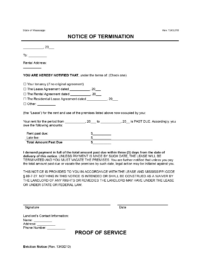Mississippi 3-Day Notice to Quit for Non-Payment of Rent