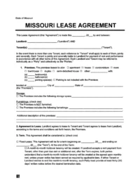 Missouri Lease Agreement Template