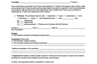 Missouri Lease Agreement Template