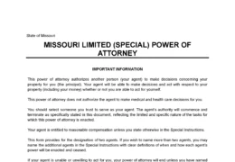 Missouri Limited Power of Attorney Form