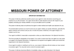 Missouri Power of Attorney screenshot