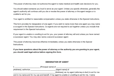 Missouri Power of Attorney screenshot