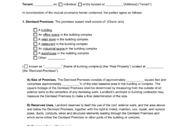 Montana Commercial Lease Agreement