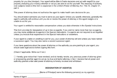Montana Durable Statutory Power of Attorney Form