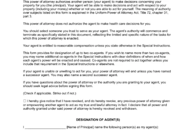 Montana Limited Power of Attorney Template