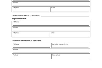 Montana Trailer Bill of Sale
