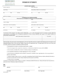 Nebraska Motor Vehicle Power of Attorney (Motor Carrier Services)