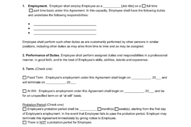 Nevada Employment Contract Template