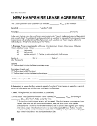 New Hampshire Residential Lease Agreement