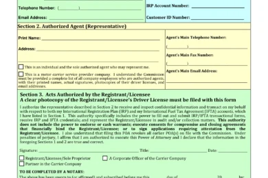 New Jersey Motor Vehicle Power of Attorney Form