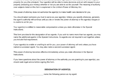 New Mexico Durable Statutory Power of Attorney Form