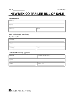 New Mexico Trailer Bill of Sale screenshot