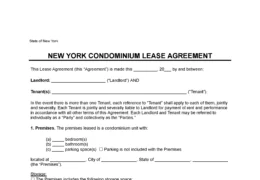 New York Condominium Lease Agreement Template