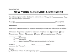 New York Sublease Agreement Template