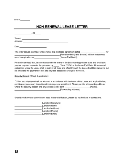 Non-Renewal Lease Letter