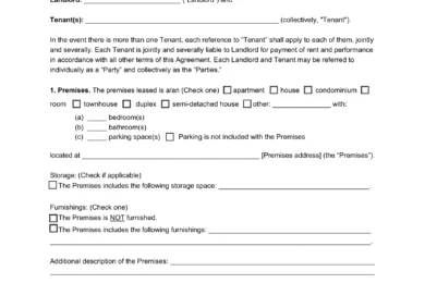 North Carolina Month-to-Month Rental Agreement