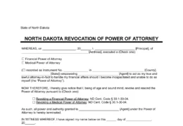 North Dakota Revocation of Power of Attorney Form