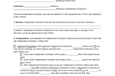 Ohio Independent Contractor Agreement