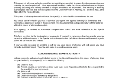 Ohio Limited Power of Attorney Template