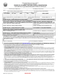 Ohio Motor Vehicle Power of Attorney (Form BMV 5736)