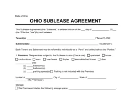 Ohio Sublease Agreement Template