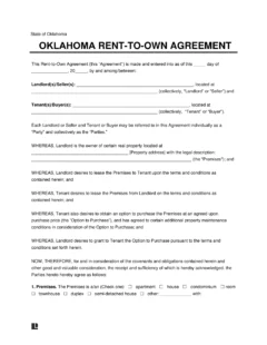 Oklahoma Lease-to-Own Option to Purchase-Agreement