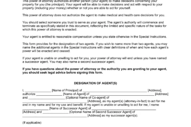 Oklahoma Limited Power of Attorney Template